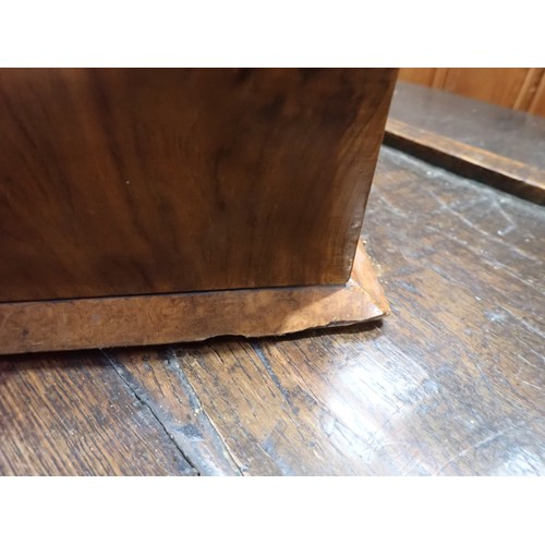 492 - A 19th Century walnut veneered Desk Stand with raised gallery, single fitted drawer and pull out lea... 