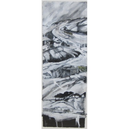 443 - DAVID SPURRIER RBA. 'Below the Tors', mixed media, including pastel and charcoal, 32 x 14in; and one... 