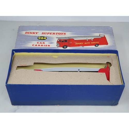 106 - A boxed Dinky Toys No.984 Car Carrier with original packing pieces, and a boxed No.985 Trailer for C... 