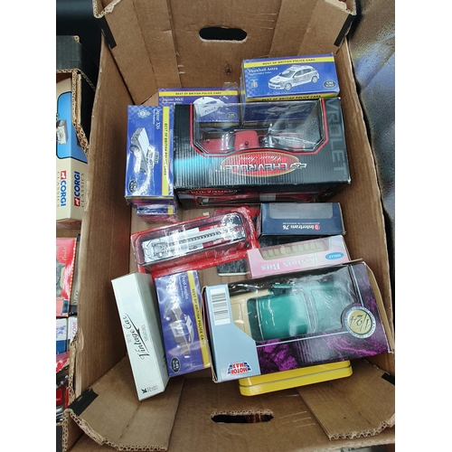 122 - Two boxes of boxed diecast Models including Chevrolet Classic Series, six 'Best of British Police Ca... 