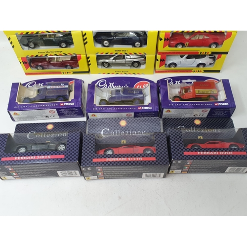 199 - A box of boxed Shell Classic Car Models and Corgi Cadburys Models