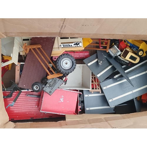 200 - Two boxes of unboxed Britains, Corgi and Dinky diecast Models (some A/F)