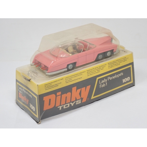 234 - A boxed Dinky Toys No.100 Lady Penelope's Fab 1 in plastic box with tall card base