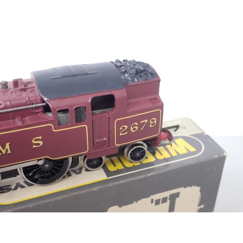 530 - Wrenn 00 gauge W2219 2-6-4T Locomotive in LMS maroon livery, boxed with instructions (box base flap ... 