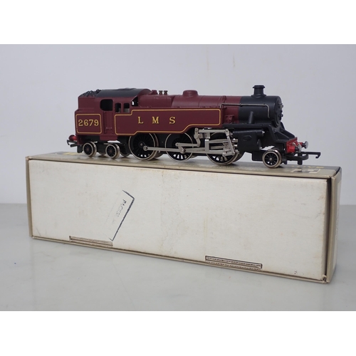 530 - Wrenn 00 gauge W2219 2-6-4T Locomotive in LMS maroon livery, boxed with instructions (box base flap ... 