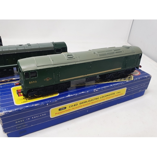 621 - Hornby Dublo EDL18 2-6-4T Locomotive, boxed (box A/F); L30 Bo-Bo diesel Locomotive, boxed; and 3233 ... 