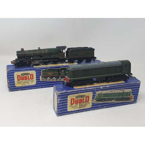 624 - Hornby Dublo EDLT20 'Bristol Castle' Locomotive, boxed (box lid A/F); and a boxed L30 Bo-Bo diesel L... 