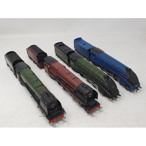 639 - Four unboxed and play worn Hornby Dublo 3-rail Locomotives including 'Silver King', 'Sir Nigel Gresl... 