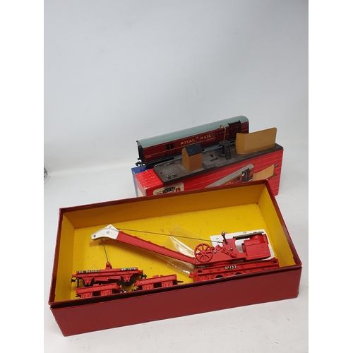 675 - Hornby Dublo 4620 Breakdown Crane, boxed with instructions; and a Hornby Dublo 2400 T.P.O Mail Van S... 