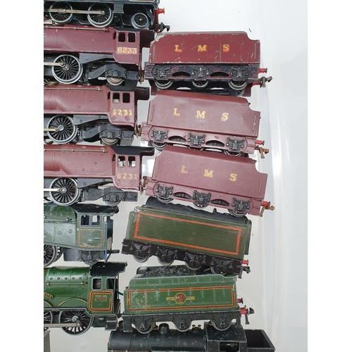 677 - Twelve unboxed and play worn Hornby Dublo 3-rail Locomotives including repainted 'Duchess of Sutherl... 