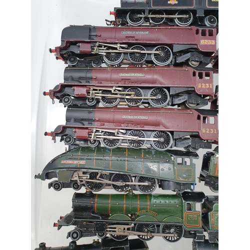 677 - Twelve unboxed and play worn Hornby Dublo 3-rail Locomotives including repainted 'Duchess of Sutherl... 