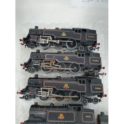 680 - Three unboxed and play worn Hornby Dublo 3-rail 2-6-4T Locomotives and six 0-6-2T Locomotives