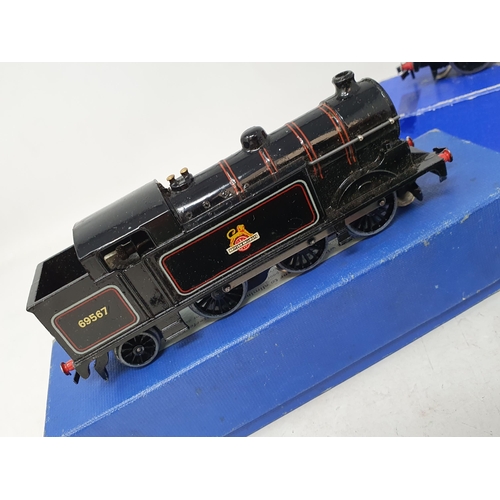 718 - Boxed Hornby Dublo EDL17 BR gloss black 0-6-2T, another Hornby-Dublo 0-6-2T in replacement box and t... 