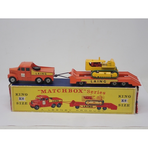 73 - A boxed Lesney Matchbox Series King Size K-8 Tractor and Transporter