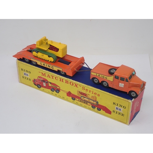 73 - A boxed Lesney Matchbox Series King Size K-8 Tractor and Transporter