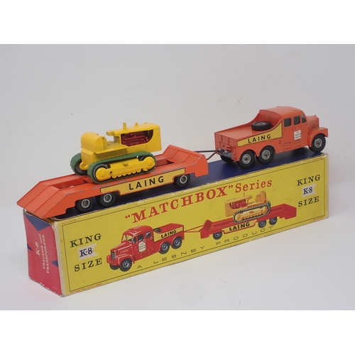 73 - A boxed Lesney Matchbox Series King Size K-8 Tractor and Transporter