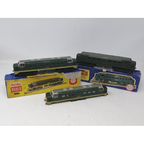 733 - Hornby Dublo 3232 Co-Co diesel Locomotive, boxed; and 3234 'St Paddy', boxed with spare shell