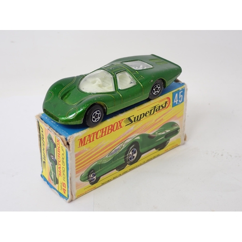 74 - Five part boxed Matchbox Superfast Models including No.41 Ford G.T., No.45 Ford Group 6, No.33 Lambo... 