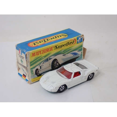 74 - Five part boxed Matchbox Superfast Models including No.41 Ford G.T., No.45 Ford Group 6, No.33 Lambo... 