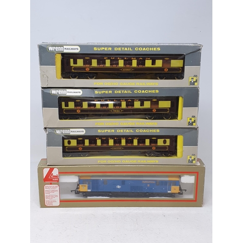 745 - Boxed Lima 00 gauge Class 73 'The Bluebell Railway and three boxed Wrenn Pullman Coaches