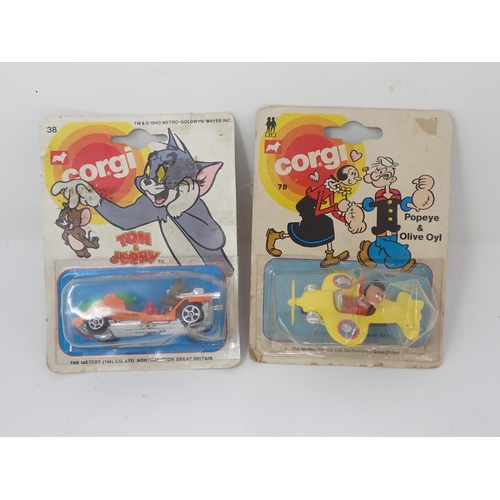 75 - A Corgi No.38 Tom & Jerry, a No.79 Popeye & Olive Oyl and a Good Year Air Balloon, all original pack... 