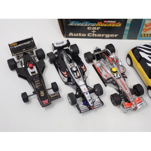 85 - A Corgi Electro Rockets Car and Autocharger, four Scalextric Minis and three Racing Cars A/F