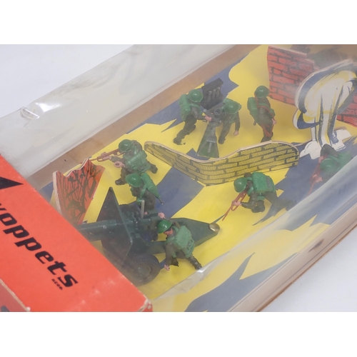 92 - A boxed Britains Swoppets 7336 Infantry in Action complete Set including Firing Mortar Team, 25 Poun... 