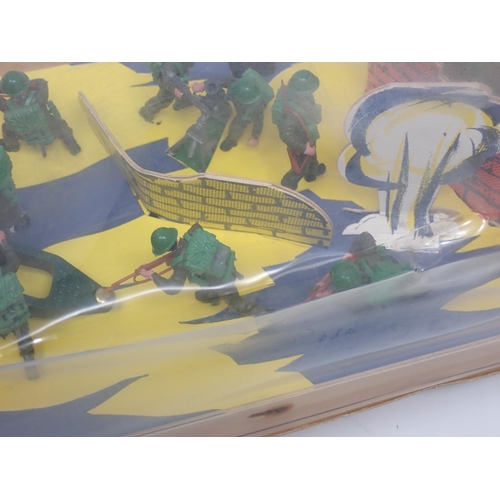 92 - A boxed Britains Swoppets 7336 Infantry in Action complete Set including Firing Mortar Team, 25 Poun... 