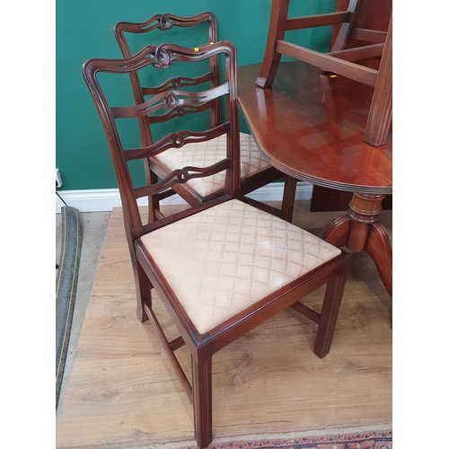 40 - A reproduction mahogany D-End Dining Table 7ft 2