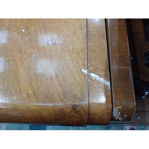 21 - A walnut veneered R.G.D. Record Player and a Radiogram 2ft 6in H x 1ft 7in W, (failed PAT, due to fl... 