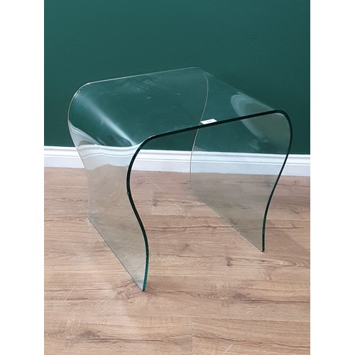 96 - A modern glass Coffee Table 2ft W x 1ft 10in H