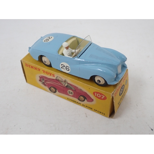 185 - Dinky Toys 107 blue Sunbeam Alpine Sports, boxed