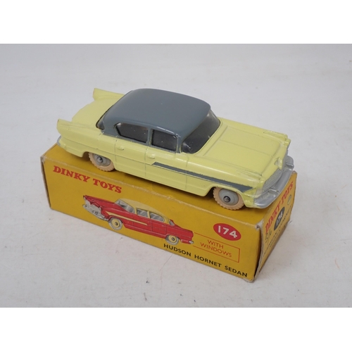 190 - Dinky Toys 174 yellow and grey Hudson Hornet Sedan, boxed