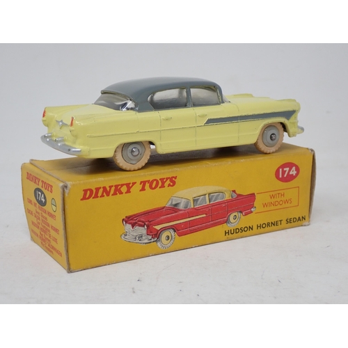 190 - Dinky Toys 174 yellow and grey Hudson Hornet Sedan, boxed