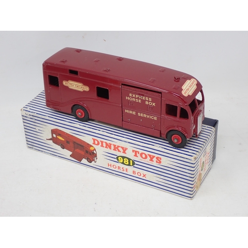 258 - Boxed Dinky Toys 981 Horse Box, roof transfer is a replacement, Dinky Toys 531 Leyland Comet Wagon a... 