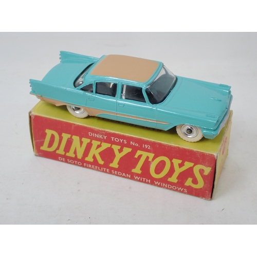 259 - Dinky Toys 192 De Soto Fireflite Sedan in turquoise and fawn, boxed