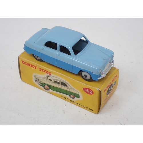 262 - Dinky Toys 162 Ford Zephyr Saloon in two tone blue, boxed