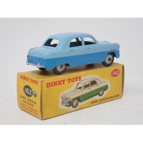 262 - Dinky Toys 162 Ford Zephyr Saloon in two tone blue, boxed