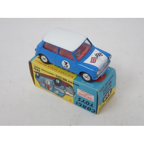 264 - Corgi Toys 227 blue Morris Mini-Cooper Competition Model