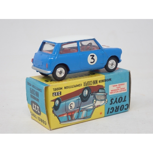 264 - Corgi Toys 227 blue Morris Mini-Cooper Competition Model