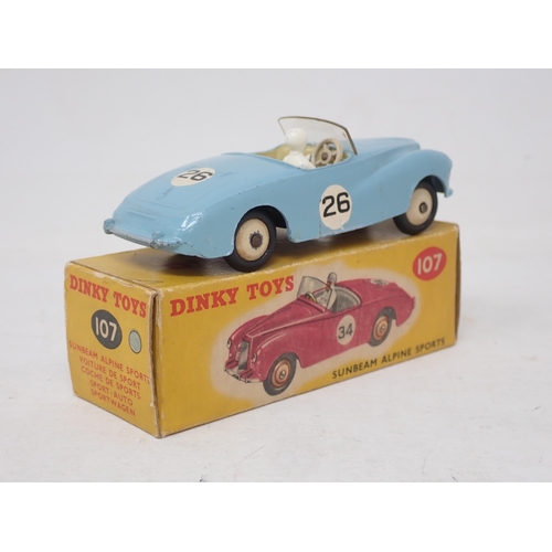 279 - Dinky Toys 107 blue Sunbeam Alpine Sports, boxed