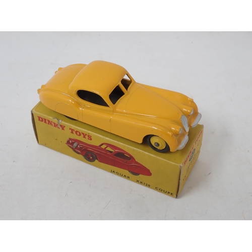 289 - Dinky Toys 157 yellow Jaguar XK120 Coupe, boxed