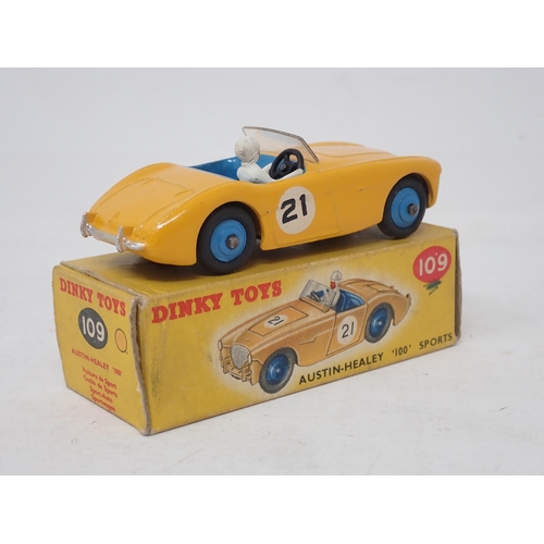 291 - Dinky Toys 109 yellow Austin-Healey 100 Sports, boxed