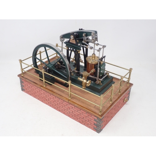 303 - A Stothert and Pitt Beam Engine Model on brick effect base, finished to a fine standard 12 1/2in L x... 