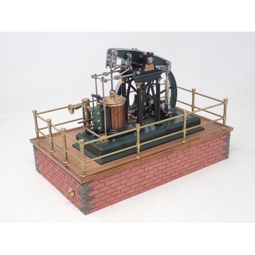 303 - A Stothert and Pitt Beam Engine Model on brick effect base, finished to a fine standard 12 1/2in L x... 