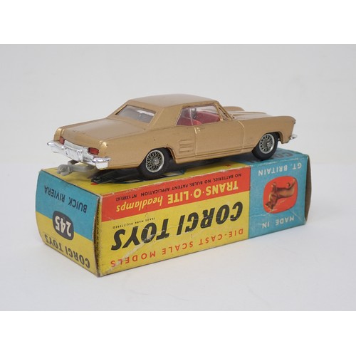 325 - Corgi Toys 245 gold Buick Riviera, boxed