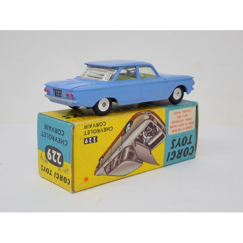 339 - Corgi Toys 229 blue Chevrolet Corvair, boxed