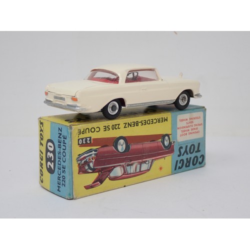 343 - Corgi Toys 230 cream Mercedes-Benz 220SE Coupe, boxed