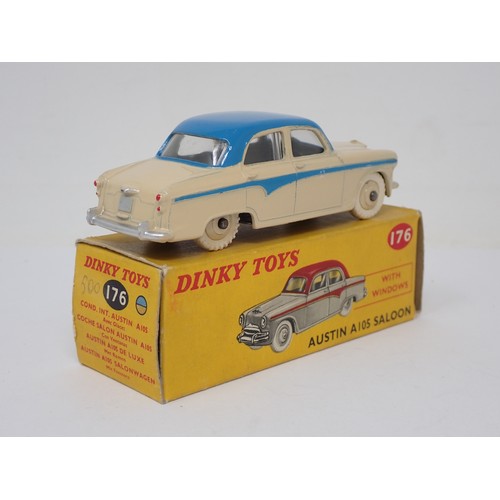 351 - Dinky Toys 176 Austin A105 Saloon in cream with blue roof, boxed