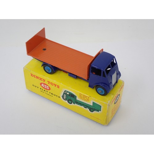 357 - Dinky Toys 433 Guy Flat Truck with blue cab and orange back, boxed